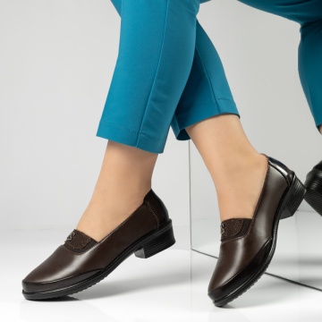 Pantofi dama cu toc mic maro MOD14253, 2, modlet.ro