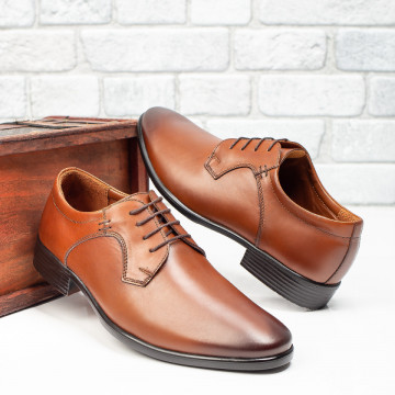 Pantofi eleganti barbati din Piele naturala maro MOD09860, 3, modlet.ro