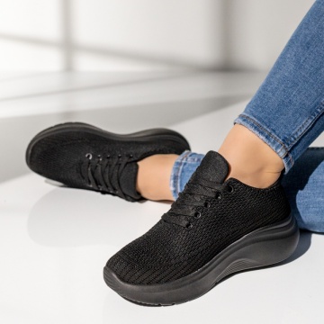 Adidasi dama, Pantofi sport dama cu platforma negri EMA20, modlet.ro