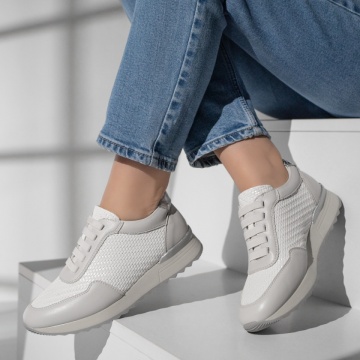 Pantofi sport dama cu siret albi ANA78, 2, modlet.ro