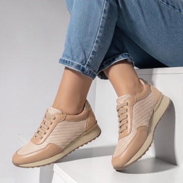 Pantofi sport dama cu siret bej ANA78, 2, modlet.ro