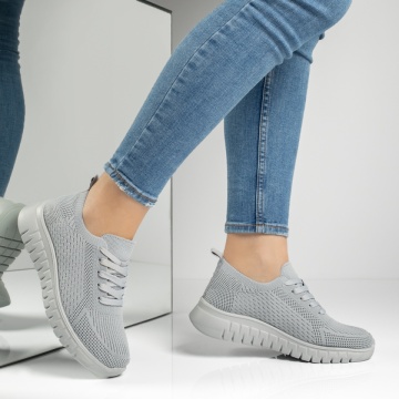 Pantofi sport dama cu siret gri MOD13236, 3, modlet.ro