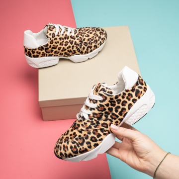 Pantofi sport dama cu talpa groasa cu print bej MOD12001, 2, modlet.ro