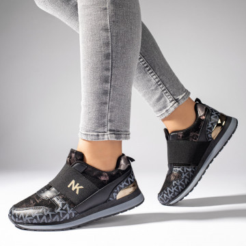 Pantofi sport dama cu talpa groasa negri MOD11116, 2, modlet.ro