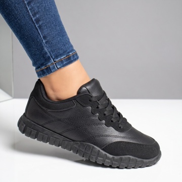 Pantofi sport dama cu talpa joasa negri NORA4, 3, modlet.ro