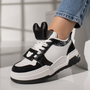 Pantofi sport dama negri cu alb MOD11869, 3, modlet.ro