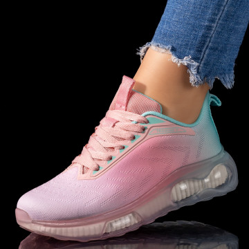 Pantofi sport dama roz cu albastru si talpa groasa MOD09503, 1, modlet.ro