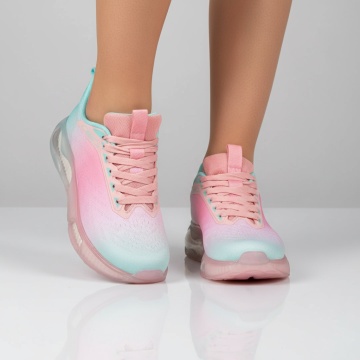 Pantofi sport dama roz cu albastru si talpa groasa MOD09503, 4, modlet.ro