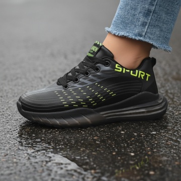 Pantofi sport negru cu verde unisex cu siret MOD06743, 2, modlet.ro