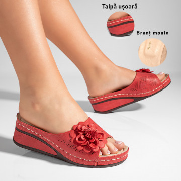 Papuci casual cu platforma dama rosii MOD11339, 3, modlet.ro