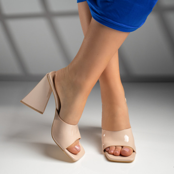 Papuci dama cu toc gros nude MOD05256, 2, modlet.ro