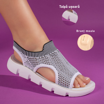 Sandale dama albe cu talpa joasa ZEF11344, 3, zeforia.ro