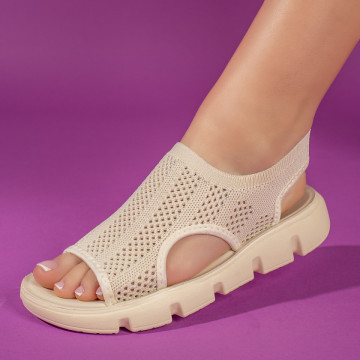 Sandale dama bej cu talpa joasa DORA16