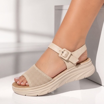 Sandale dama cu platforma bej IRIS1