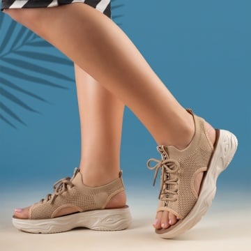 Sandale dama cu platforma khaki EVA69