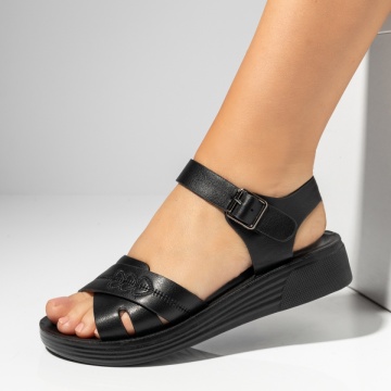 Sandale dama cu platforma negre LIA23, 2, modlet.ro