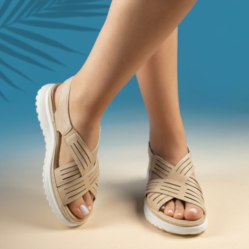Sandale dama cu platforma si scai bej ZEF13583, 2, zeforia.ro
