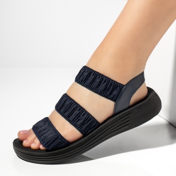 Sandale dama cu talpa groasa albastru inchis MOD13396, 2, modlet.ro