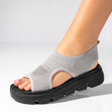 Sandale dama cu talpa groasa si perforatii bej MOD11372, 1, modlet.ro