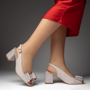 Sandale dama cu toc gros si fundita roz din Piele naturala MOD13470, 4, modlet.ro