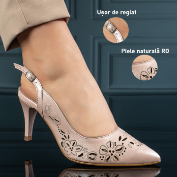 Sandale dama roz cu toc din Piele Naturala MOD11305, 3, modlet.ro