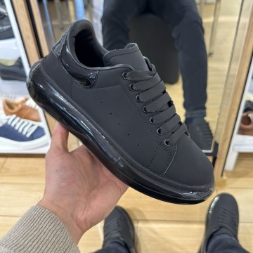 Incaltaminte barbati, Tenisi barbati cu talpa groasa si siret negri MOD14189, modlet.ro