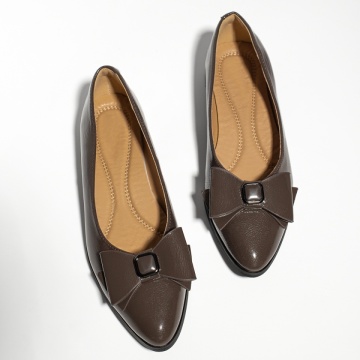 Balerini dama cu fundita khaki luciosi MOD13005, 4, modlet.ro