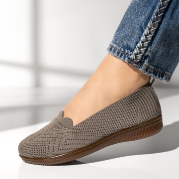Balerini si Mocasini Dama, Balerini dama cu talpa joasa khaki DANA1, modlet.ro
