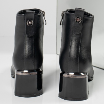 Botine dama cu toc si fermoar negre MOD12598, 4, modlet.ro