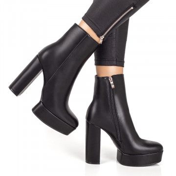 Botine dama negre cu platforma si toc inalt MOD07680, 4, modlet.ro