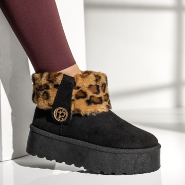 Cizme dama cu talpa groasa negru suede MOD14115, 3, modlet.ro