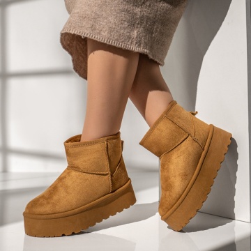 Cizme dama cu talpa groasa tip UG maro suede NINA9, 3, modlet.ro
