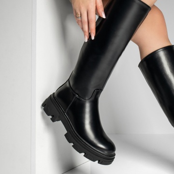 Cizme dama negre cu fermoar MOD07504, 2, modlet.ro