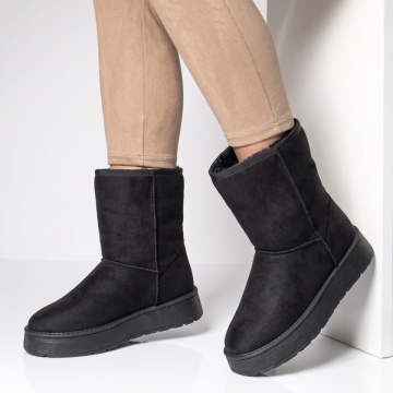 Cizme dama, Cizme dama tip UG cu talpa groasa negru suede EMA47, modlet.ro