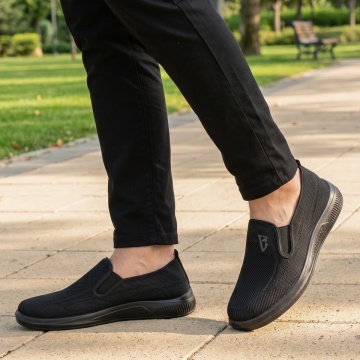Adidasi barbati, Espadrile barbati cu insertie de material elastic negre ALIN2, modlet.ro