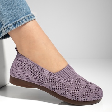 Espadrile dama cu perforatii si talpa joasa mov MOD13063, 3, modlet.ro