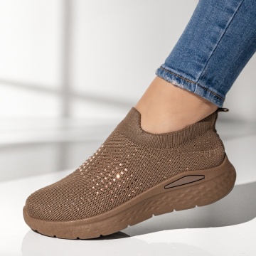 Espadrile sport dama, Espadrile dama cu strasuri khaki MOD14209, modlet.ro