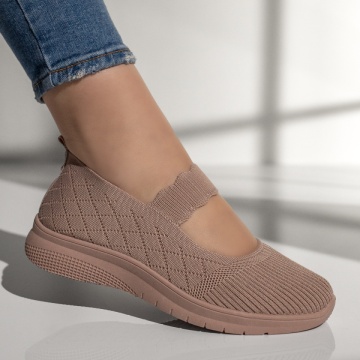 Espadrile dama cu talpa groasa roz EMA12, 3, modlet.ro
