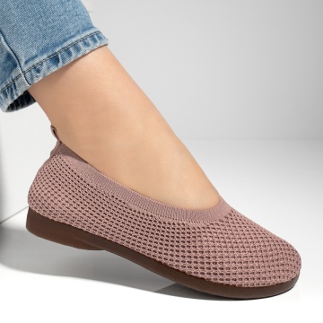 Espadrile dama cu talpa joasa din material textil roz MOD13064, 3, modlet.ro