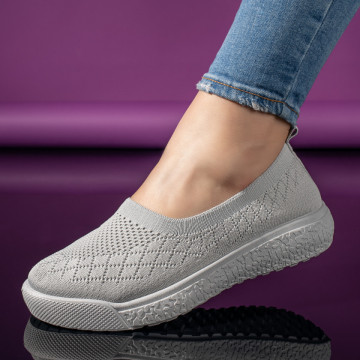 Espadrile dama cu talpa joasa gri EMA6, 2, modlet.ro