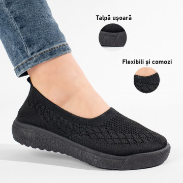 Espadrile dama cu talpa joasa negre EMA6, 3, modlet.ro