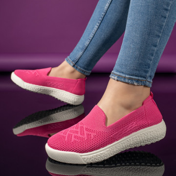 Espadrile sport dama, Espadrile dama roz inchis cu talpa alba MOD11164- nu are stoc - e pe alt cod, modlet.ro