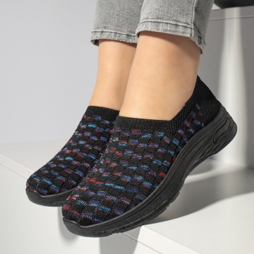 Espadrile sport dama cu talpa groasa negre EMA10, 2, modlet.ro