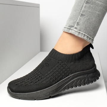 Espadrile sport dama cu talpa groasa si strasuri negre MOD13177, 4, modlet.ro