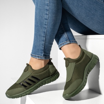 Espadrile sport dama cu talpa groasa verde inchis ZEF13181, 2, zeforia.ro