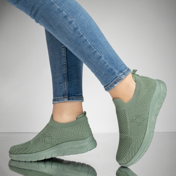 Espadrile sport dama cu talpa groasa verzi MOD13238, 2, modlet.ro