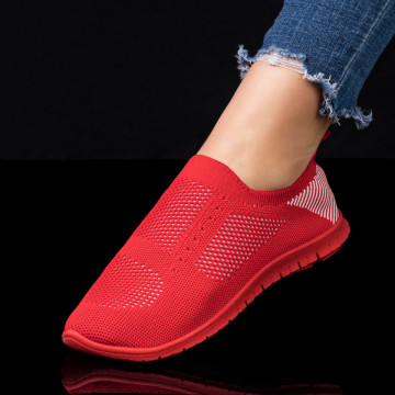 Espadrile sport dama din material textil rosii ZEF04709, 2, zeforia.ro