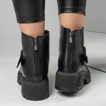 Ghete dama cu catarame negre din Piele naturala MOD12317, 4, modlet.ro