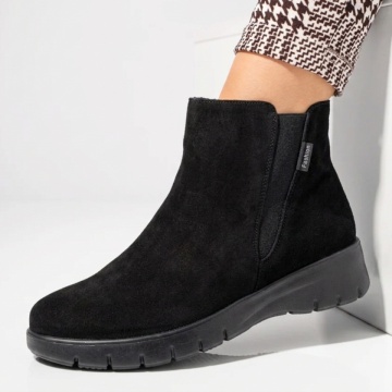 Reduceri ghete dama, Ghete dama cu fermoar negru suede din Piele naturala DORA79, modlet.ro