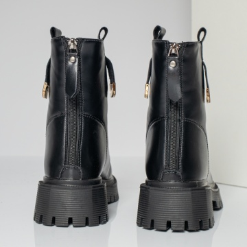 Ghete dama cu fermoar si talpa groasa negre MOD12585, 4, modlet.ro